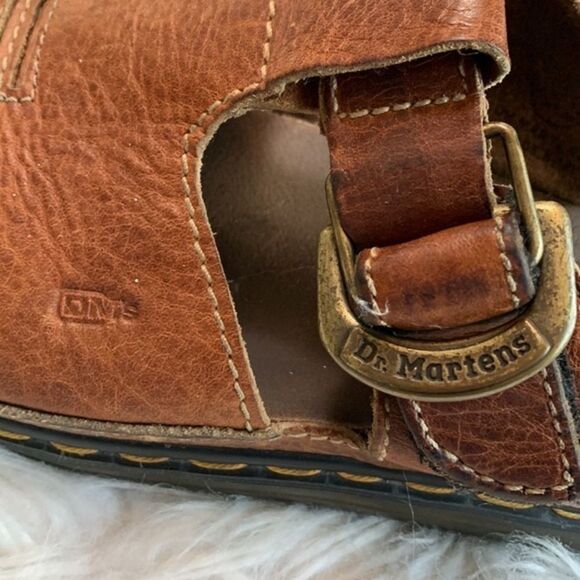 DR. MARTENS pebbled leather sandals Made in England size 13 - Picture 2 of 13